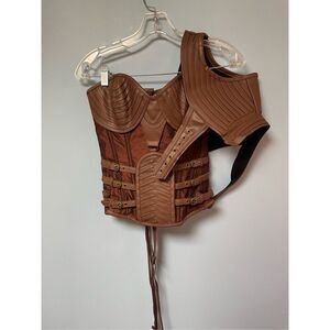 Charmian Women's Renaissance Gothic Heavy Steel Boned Corset with Zipper Size S